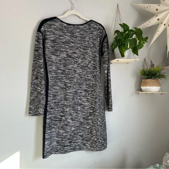 🩷ATHLETA RETREAT LONG SLEEVE GRAY BLACK HEATHER BODY CON MIDI DRESS SIZE SMALL - Picture 7 of 9